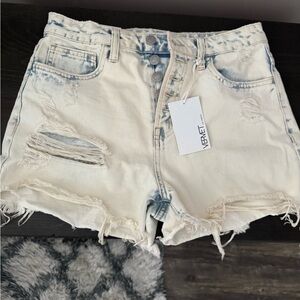Women's Vervet Distressed Denim Shorts - light wash size S